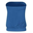 thumbnail image 5 of TRUBKH Tube Tops for Women Strapless Crop Tops Going Out Tops Long Tank Tops for Women Solid Casual Wrapped Chest Loose Sleeveless Top Blouse Tank Top for Women Blue S, 5 of 9