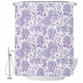 thumbnail image 2 of Purple Flowers Waterproof Fabric Shower Curtain,Botanical Floral Vintage Wildflower Waterproof Fabric Shower Curtain for Bathroom Curtains Bathtubs Hotel Shower Curtains with 12 Hooks Standard 60x72, 2 of 8