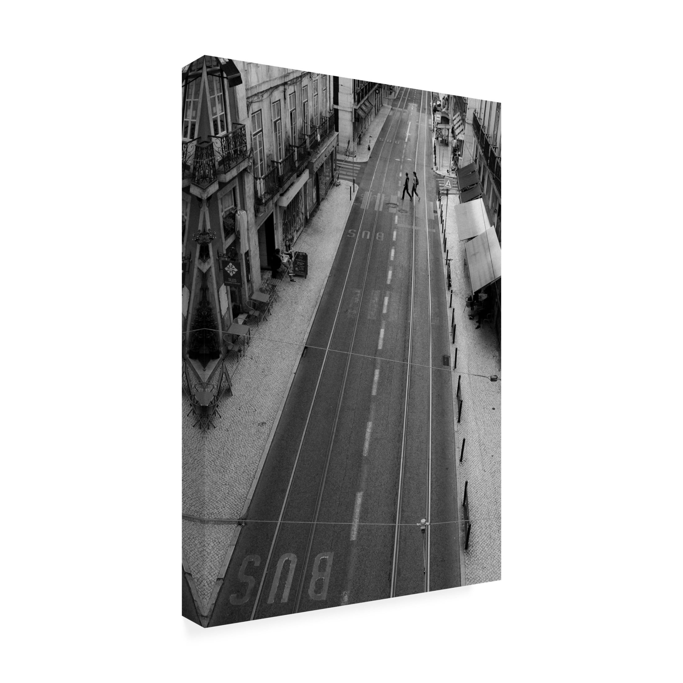 Trademark Fine Art Fernando Coelho Black and White Train Canvas Wall Art