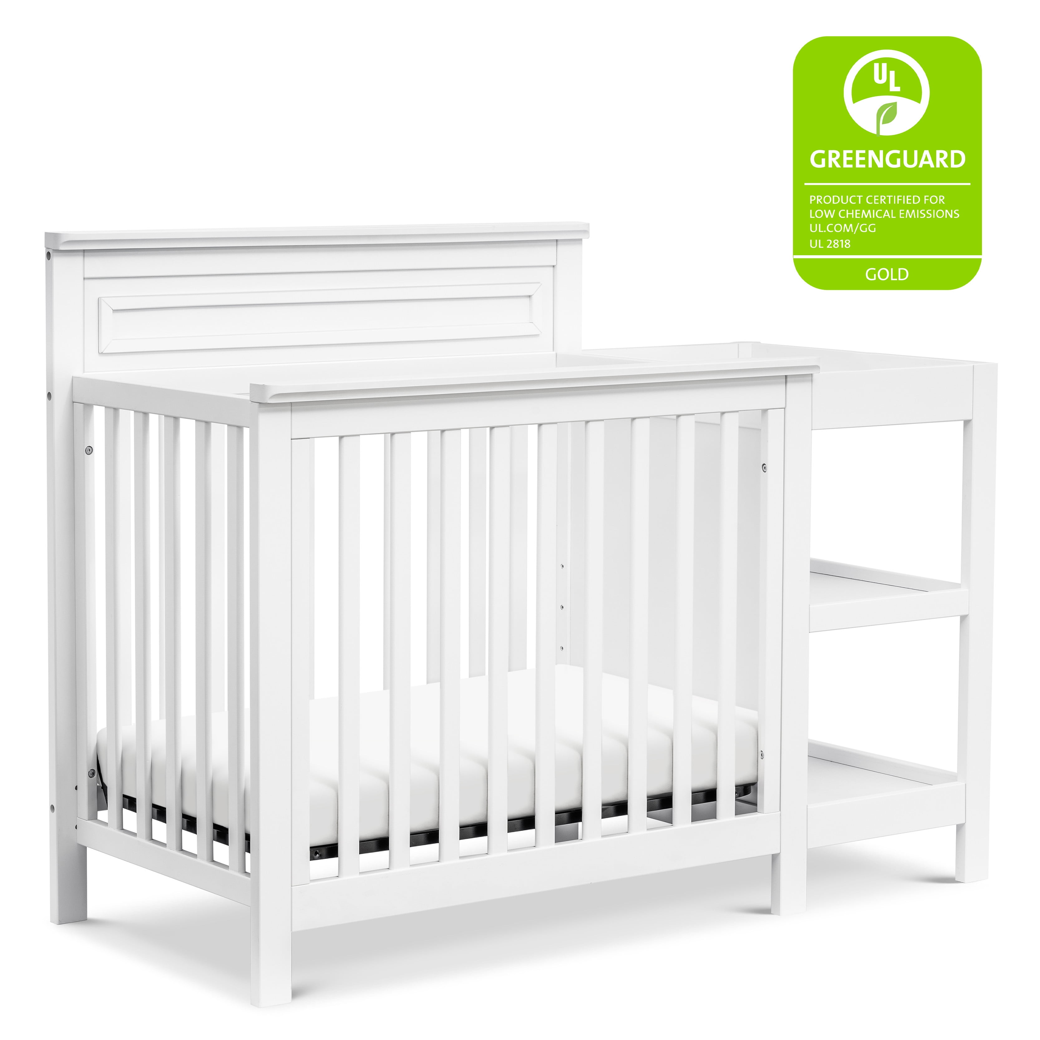 DaVinci Autumn Pine Wood 4-in-1 Mini Crib & Changer Combo in White