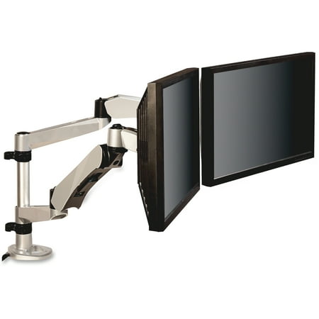 UPC: 0051141973371 | 3M MA265S Easy-Adjust Desk Dual Arm Mount for 27 in. Monitors – Silver