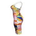 thumbnail image 4 of Women Halter Bodycon Sleeveless Ruched Spaghetti Strap Tie Dye Printing Club Party Mini Dress, 4 of 6