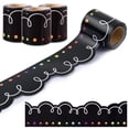 thumbnail image 1 of Bordes para tablones de anuncios AWIZOM, 99 pies, negros con garabatos blancos, 1 of 7