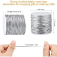 thumbnail image 2 of GFDYREE 2 Rolls Metallic Elastic Cords Stretch Cord Ribbon Metallic Tinsel Cord Rope for Craft Making Gift Wrapping, 1 mm 55 Yards (Silver), 2 of 7