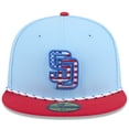 thumbnail image 2 of Men's New Era Light Blue/Red San Diego Padres 2025 Fourth of July 59FIFTY Fitted Hat, 2 of 5