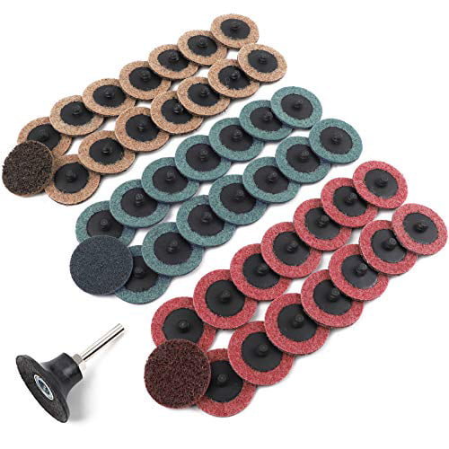 R-Type Quick Change Disc with Disc Pad Holder 45PCS Coarse Roll Lock Surface Conditioning Discs 2 Inch Sanding Discs by LotFancy