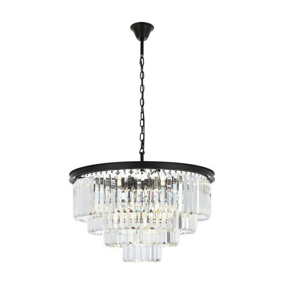 Sydney 17 light Matte Black Chandelier Clear Royal Cut Crystal