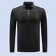 thumbnail image 1 of Blusa y camisa de manga larga con cuello vuelto para hombre, color liso, informal, elástica, deportiva, con botones, blusa de manga larga con cuello vuelto para hombre, tops de poliéster para hombre, 1 of 5