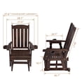 thumbnail image 2 of Fortune Candy Wood Patio Glider with High Back and Deep Contoured Seat for 1 Person, for Outdoor Patio Garden, Deep Brown, 2 of 8