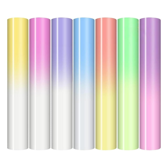 7 Uds. de hojas de transferencia de calor de vinilo, decoración Htv de vinilo para planchar, fácil de cortar para imprimir ropa, sombreros, manualidad sin brillo