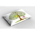 thumbnail image 2 of Ambesonne Spring Pillow Sham 2 Pack, Heart Shape Tree Blossom, 30"x20", Pink Green Brown, 2 of 3