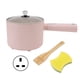 thumbnail image 1 of Olla caliente eléctrica de 1,8 l, antiadherente, con mango largo, sartén eléctrica multifunción para el hogar, dormitorio, enchufe europeo de 220V, color rosa, 1 of 5