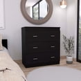 thumbnail image 2 of Dresser 3 Drawer Superior Top Metal Handles Black Engineered wood, 2 of 2