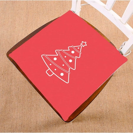

PKQWTM Christmas Tree Line Icon On Red Chair Pads Chair Mat Seat Cushion Chair Cushion Floor Cushion Size 20x20 inches