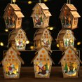 thumbnail image 2 of Casa de madera luminosa de Navidad con luz LED DIY Chalet de madera Árbol de Navidad Adornos colgantes Navidad, 2 of 8
