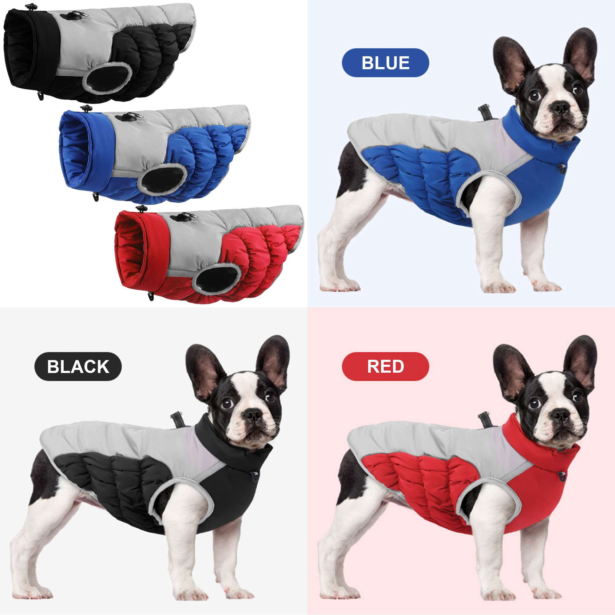 BadPiggies Warm Dog Winter Coat Reflective Dog Jacket Waterproof Cold Weather Pet Vest for Medium Large Dogs XL-6XL
