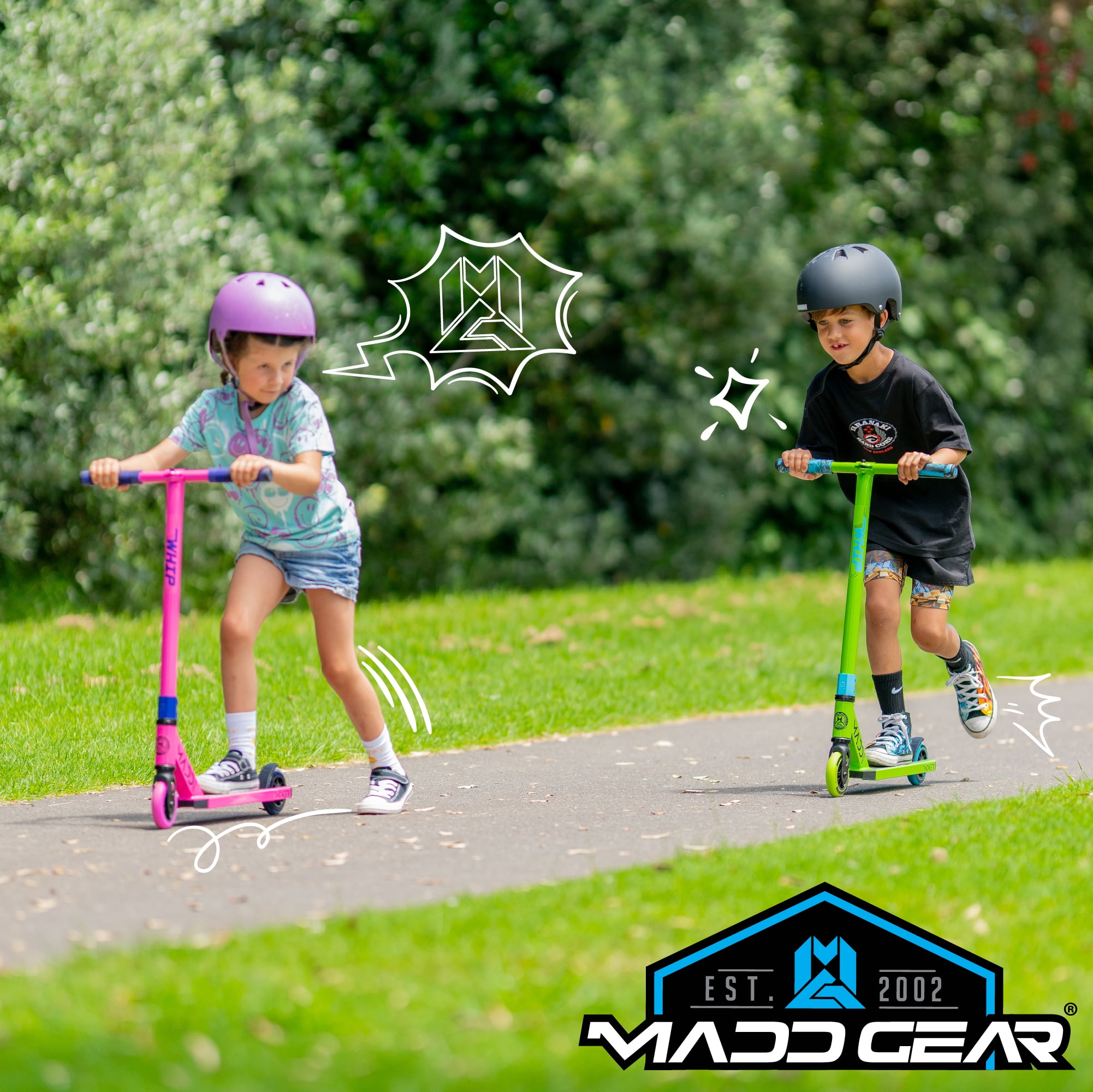 Madd Gear Carve Rise Kick Scooter-Light-up 100 mm Wheels- for Kids 3+ Unisex- Blue/Black