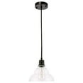 thumbnail image 2 of Gil 1 light Black and Clear seeded glass pendant, 2 of 4