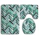 thumbnail image 1 of ABPHQTO Tropical Ikat Indigob Juego de alfombras de baño de 3 piezas Alfombra de baño Alfombra de contorno y tapa de inodoro, 1 of 2