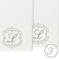thumbnail image 2 of Authentic Hotel and Spa  100% Turkish Cotton Monica 2PC Embellished Hand Towel Set White T, 2 of 3