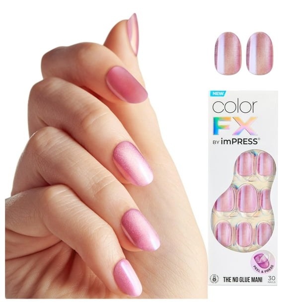 Presiona Uñas Impress KISS ColorFX 'Starry' Rosa Claro