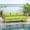 Green, variant on 3-Seat Patio Sofas, Outdoor Patio Couch Wicker Sofa with Waterproof Thick Cushions, Green