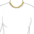 thumbnail image 3 of Bling Jewelry Womens Chunky Oval Link Collar Necklace Toggle Clasp in Matte Gold, 3 of 4