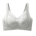 thumbnail image 2 of IQOGKRN Women Wireless Floral Lace Lift Up Bra Adjustable Wide Strap Anti-Sagging Support Bralette Soft Thin Cup Breathable Bras Light Green 36, 2 of 8