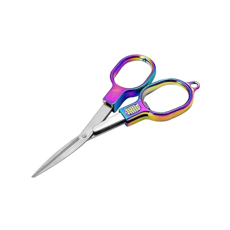 4Pcs Folding Travel Scissors – Mini Stainless Steel Badge Scissors For Nurses, Portable Pocket Scissors For Craft & Office