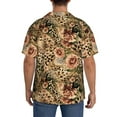 thumbnail image 3 of Easygdp Animal Leopard Mens Short Sleeve Button Down,Cuban Shirts for Men，Men's Casual Short-Sleeved Shirt-Large, 3 of 5