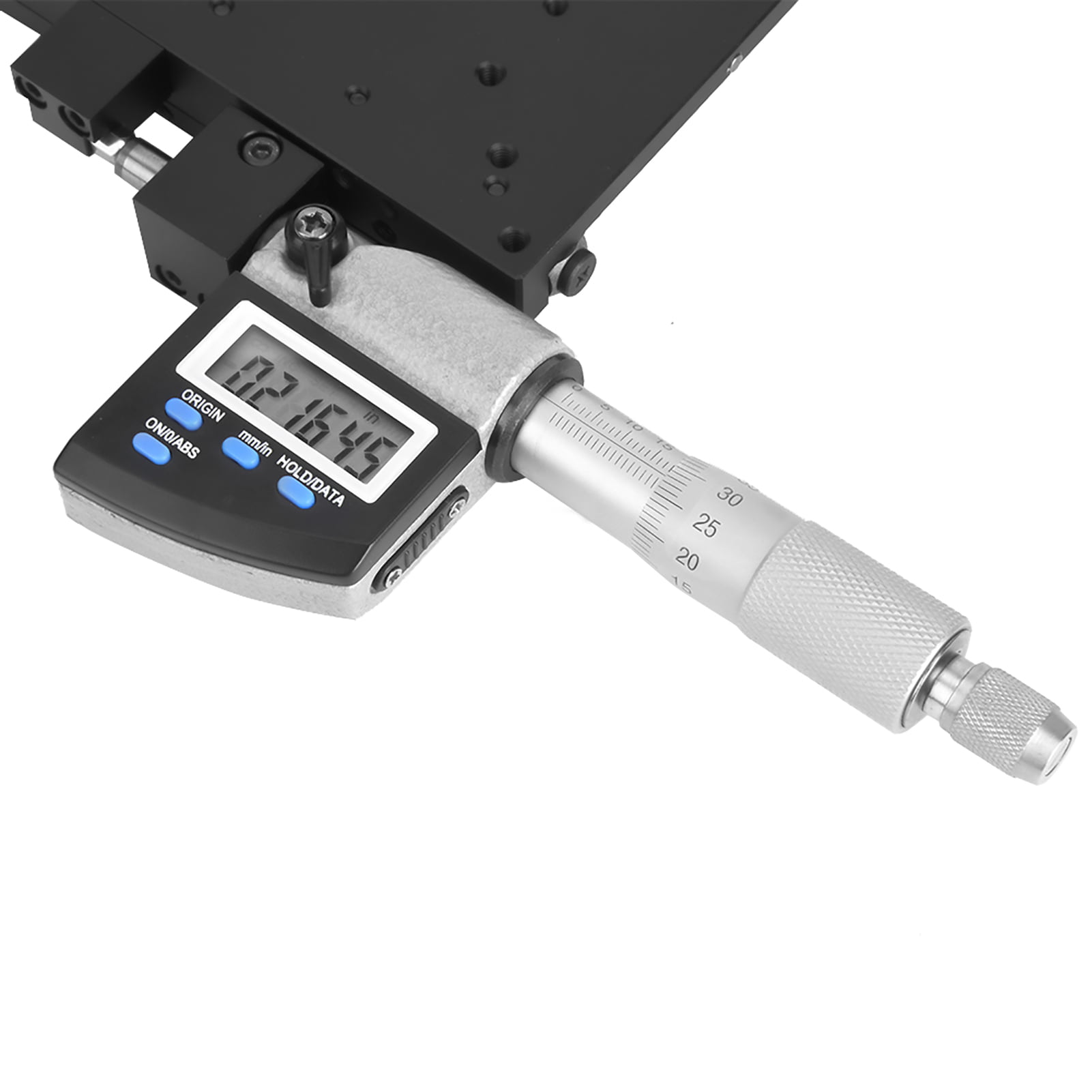 【New Year Deals】Micrometer Platform,SEMX100-AS Micrometer Platform Digital Displayed 100x100mm 0.001mm Micrometer Stage,Digital Display Micrometer Adjustment 