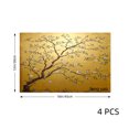 thumbnail image 4 of Amarainy Golden Plum Blossom Tree Design Linen Table Mats Set of 4 for Home Kitchen Table Decor 12x18 inch, 4 of 5