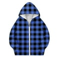 thumbnail image 3 of BFHHYA Girls' Plaid Print Sweatshirt Jacket Kid Tween Oversized Hoodie Zip-Up Drop Shoulder Sweatshirt with Pockets (4-15 Years), 3 of 5