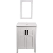 PULUOMIS 24 Inches Traditional Bathroom Vanity Set in White Finish Single Bathroom Vanity