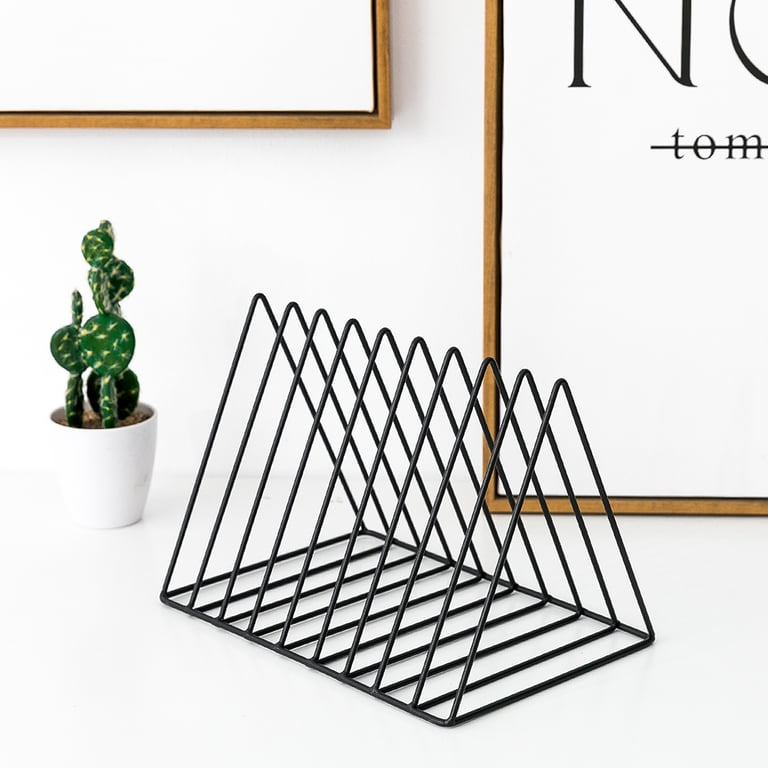Paper Organizer Storage Fun Storage Desk File Organizer, 8 Slots Metal File Sorter Vertical File Organizer