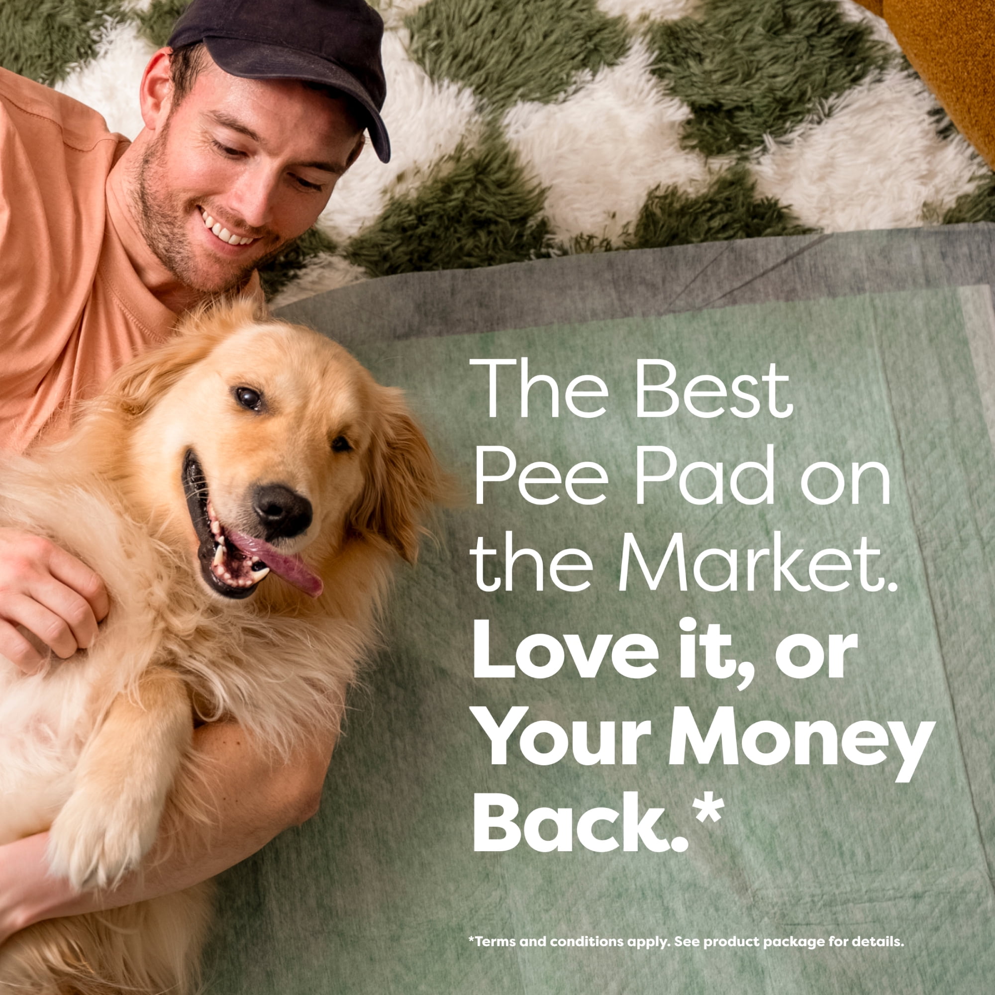 Earth Rated Leak-proof Pee Pads for Dogs and Puppies, 2X Faster Absorption*, Unscented, L, 22x22 in.,10ct