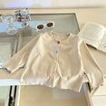 thumbnail image 3 of Fancifize Girls Knit Cardigan Kids Henley Long Sleeve Button Down Cute Shirts for Spring Fall Casual Tops,Beige, 3 of 8