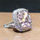 thumbnail image 1 of Anillo de boda con elegante anillo de diamantes rosas con microincrustaciones cuadradas europeas y americanas con simulación de circonita, 1 of 5