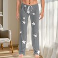 thumbnail image 2 of Women Pajama Pants Long Comfy Casual Drawstring Stretch Wide Leg Lounge Pants Fashion Color Block Pajs with Pockets, 2 of 6