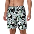thumbnail image 1 of Lsque Panda And Eucalyptus Pattern Mens Swim Trunks- Bathing Suit Compression Liner - Beach Swim Shorts Swimwear - (S-3XL) - Stretch Quick Dry-Small, 1 of 6
