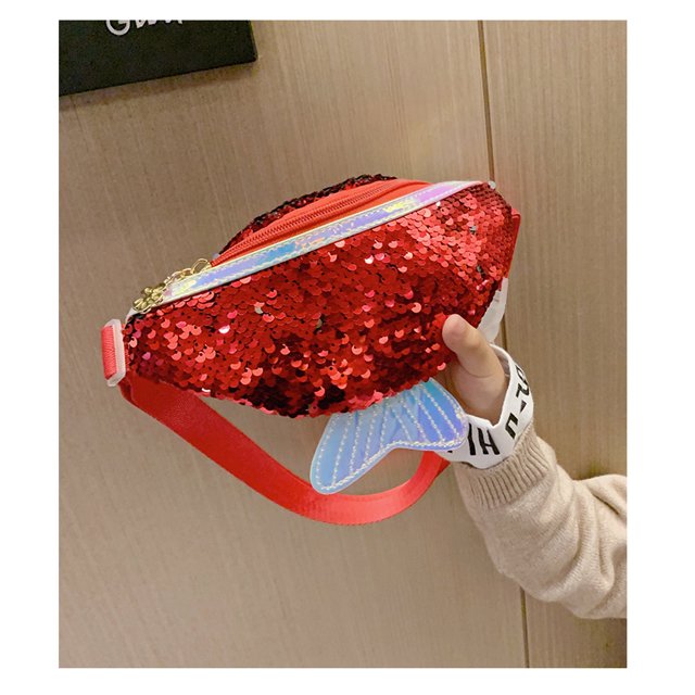 Sac Banane à Paillettes à la Mode Sac de Poitrine à Bandoulière Unique Porte-Monnaie Mobile