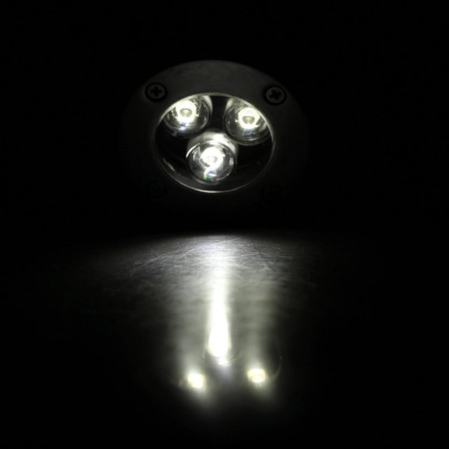 Encendiendo Foco LED 3W Subterráneo IP65 Empotrable Suelo Exterior Lámpara Blanco