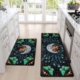 thumbnail image 3 of Boho Kitchen Rugs Sets of 2, Floral Butterfly Anti Fatigue Cushioned Kitchen Mat for Floor, Standing, Mushroom Moon Non Skid Washable Kitchen Rugs and Mats, 18'''' x 30'''' + 18'''' x 48'''', Black, 3 of 6