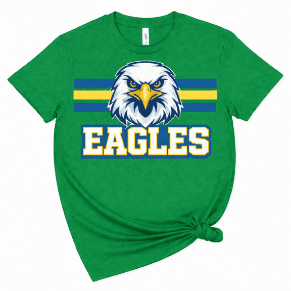Eagles Graphic T-Shirt, Eagle Head Sports Style Tee, Unisex Casual Shirt for Men & Women, Animal Graphic Top, Team Spirit Design