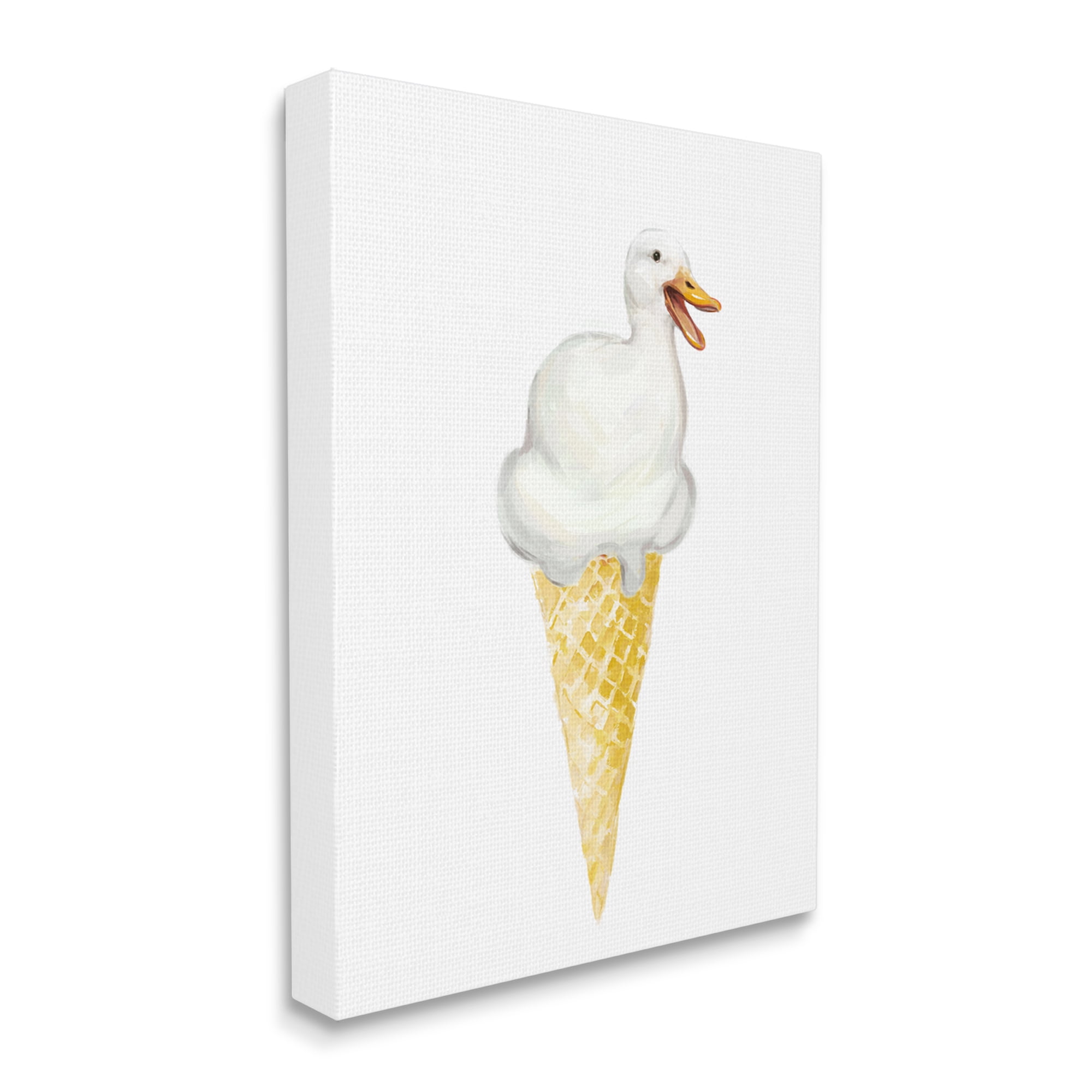 Stupell Industries Duck Ice Cream Cone Animals & Insects Painting Gallery Wrapped Canvas Art Print Wall Art, 16 x 20