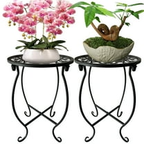 EKINIYAR Plant Stand Indoor Outdoor, Metal Plant Stand for Indoor Plants Iron Art Flower Pot Holder Stand Decoration Shelf Racks for Single Planter Use in Garden Patio Corner 2 Pack