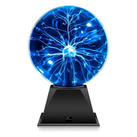 Plasma Ball Lamp 8 inch Science Toy Touch & Sound Sensitive Plasma Globe Extra Large Lightning Ball for Kid Teen Bedroom Decor Lamp Novelty Toy Gift(8in Blue)