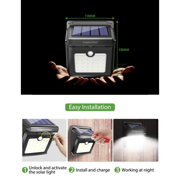 Luposwiten solar lights outdoor 2024 solar motion sensor security