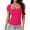 A-Short Sleeve-Rose Pink, variant on Square Neck Short Sleeve Shirts for Women Fitted Tees Tops