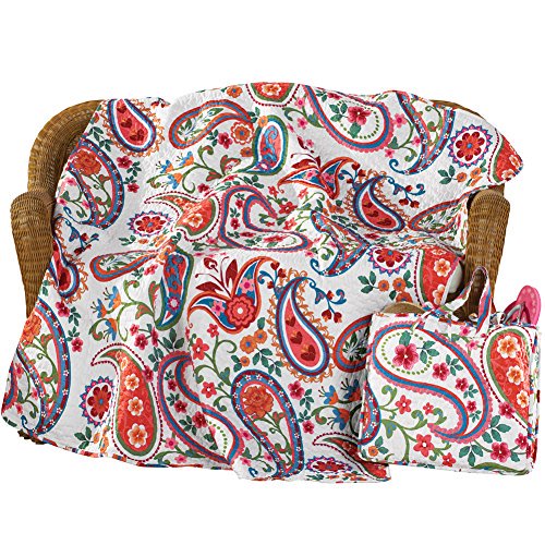 Colorful Paisley And Floral Picnic Blanket